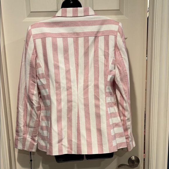 DKNY Striped Pink and White Women's Blazer size 14 * - Picture 2 of 4